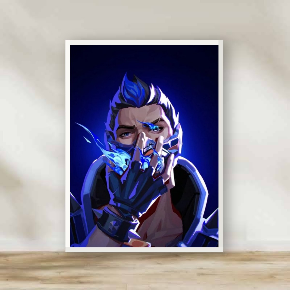 Valorant 4 White Frame – gaming wall art | برواز أبيض فالورانت 4