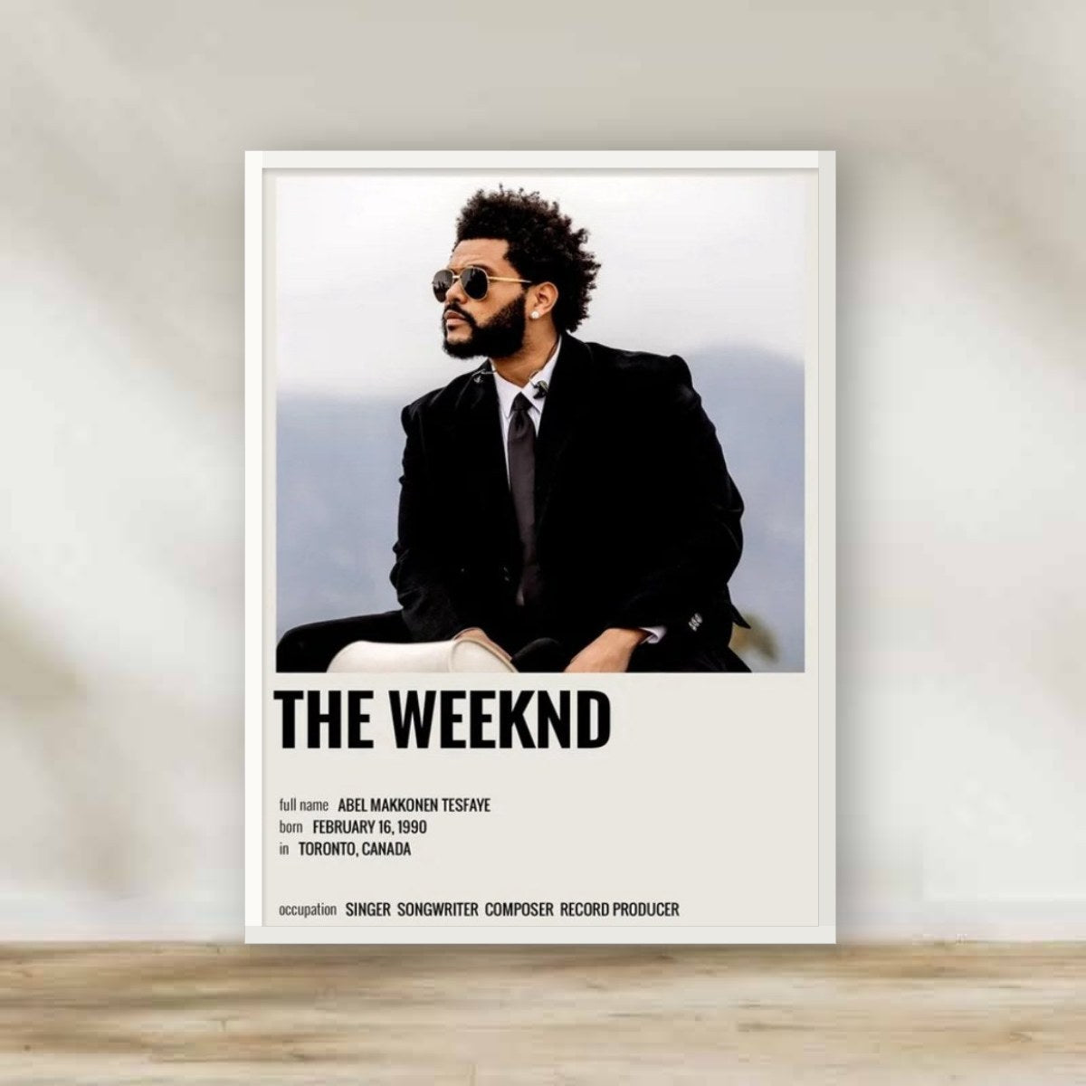 Week End 1 White Frame – music wall art | برواز أبيض ذا ويكند 1