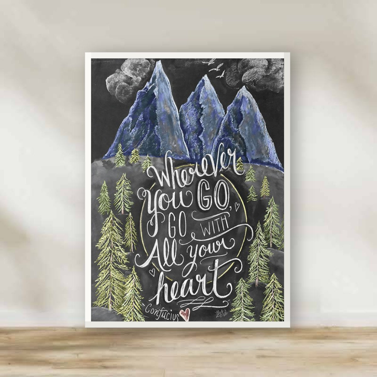 Wherever you go, go with all your heart White Frame – gallery wall frame set | برواز أبيض Wherever you go, go with all your heart