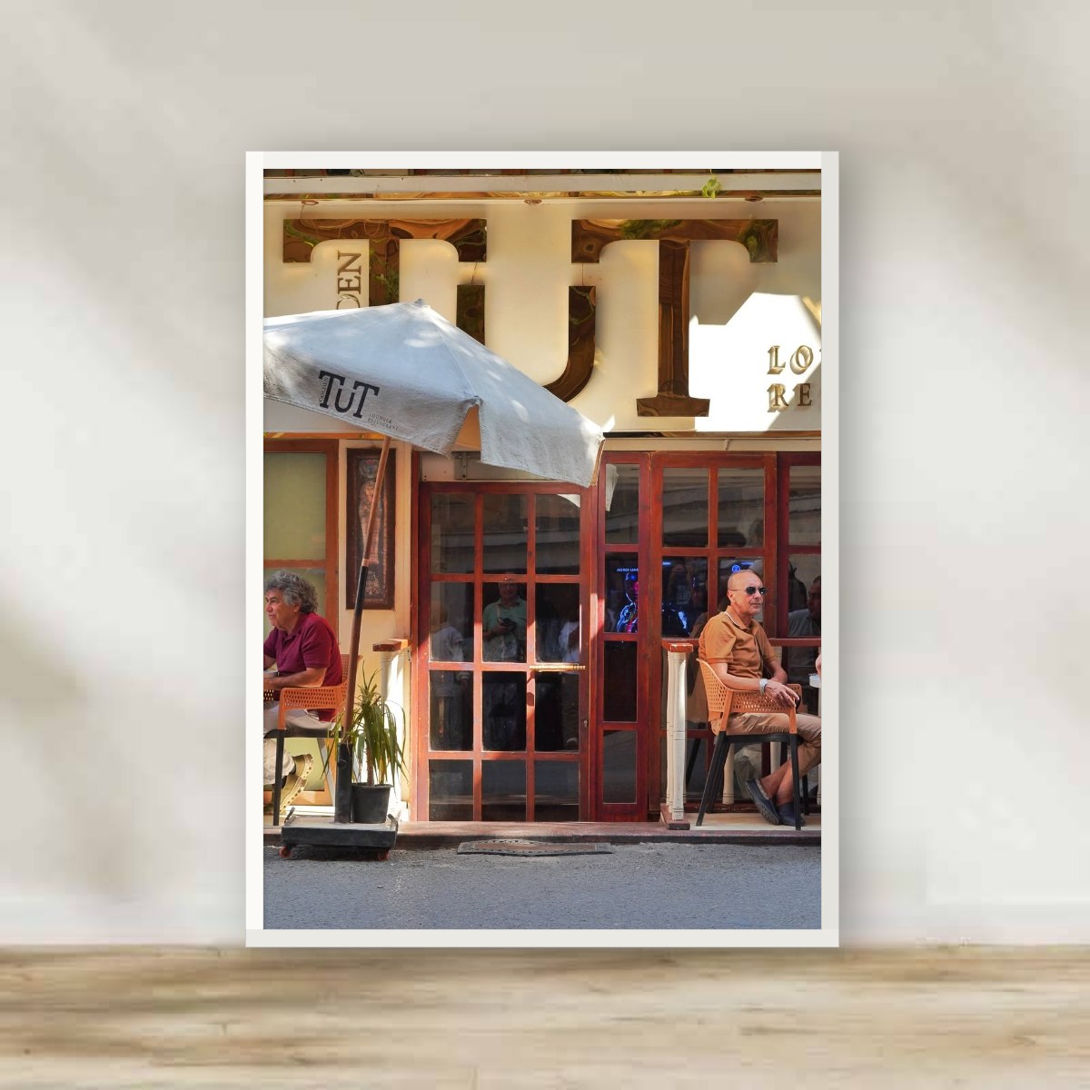 Zamalek Streets White Frame – photography wall art | برواز أبيض شوارع الزمالك