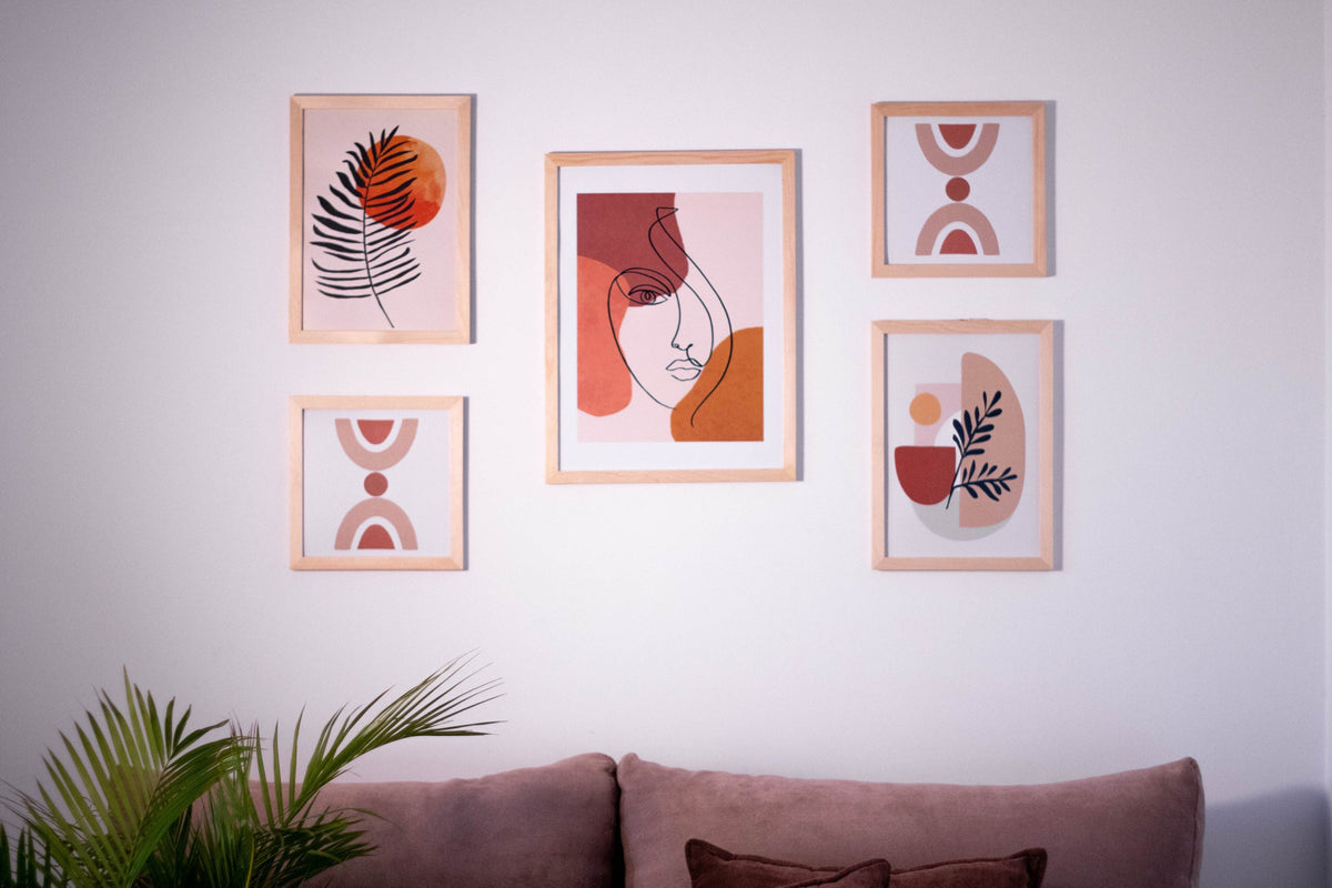 Boho Line Art – abstract boho wall art | رسومات خطية بوهو