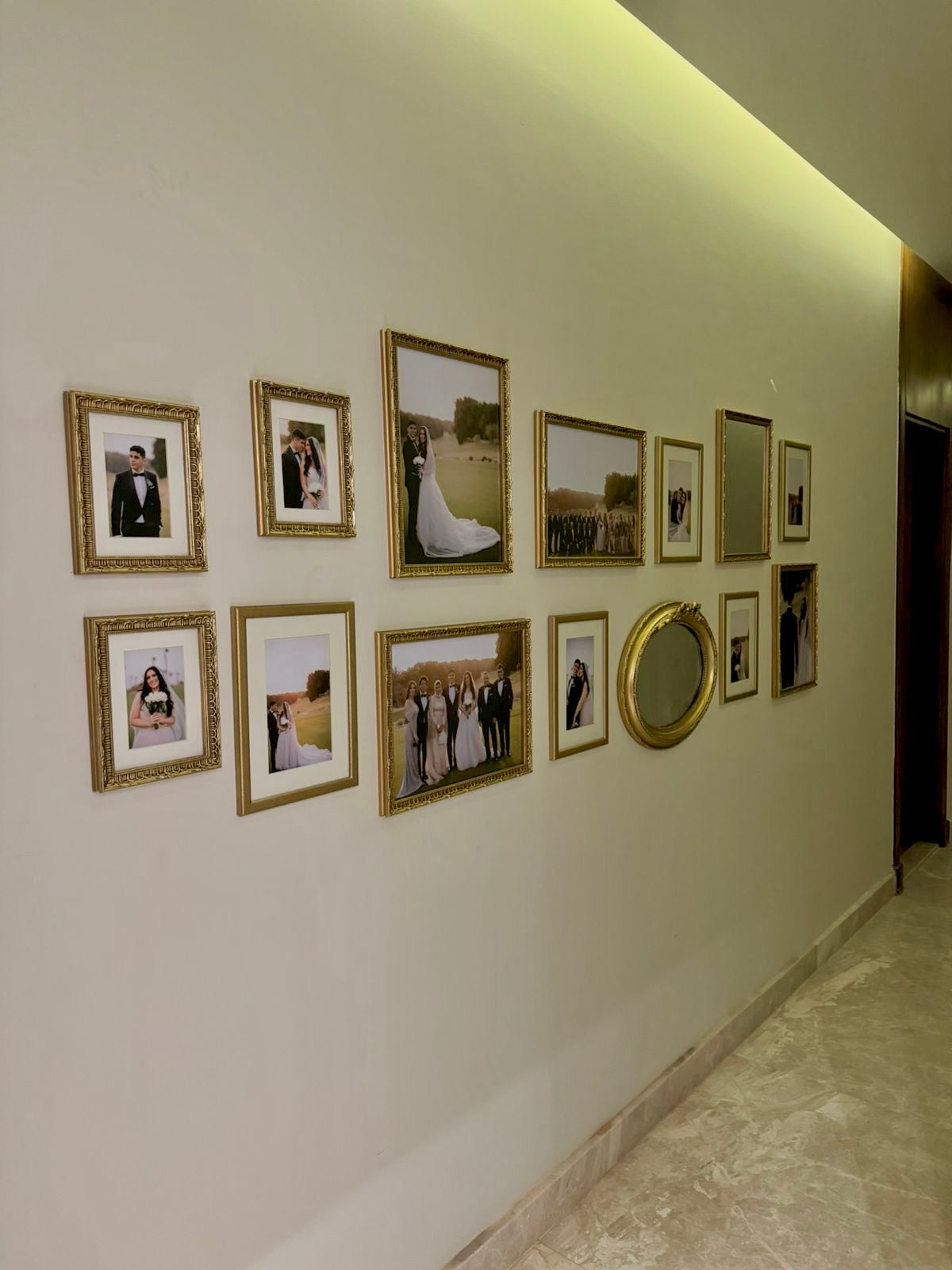 The Sherifa- Vintage Gold Hallway Set – gallery wall frame set | طقم شريفة للممر - ذهبي فينتاج