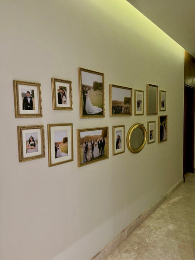 The Sherifa- Vintage Gold Hallway Set – gallery wall frame set | طقم شريفة للممر - ذهبي فينتاج