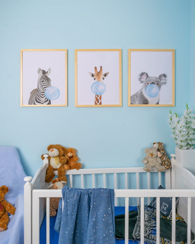 Nursery Set - The Bubble Gum Zoo Animals – nursery wall art | طقم غرفة الأطفال - حيوانات الزوو باللبان
