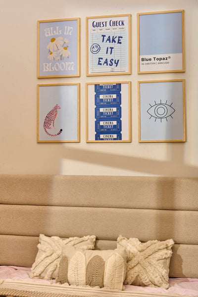 Blue topaz Set – gallery wall frame set | طقم التوباز الأزرق