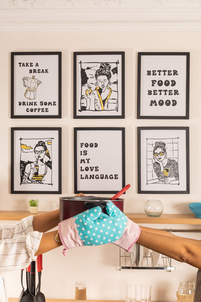 Food is my love language Frame – kitchen wall art | طقم Food is my love language