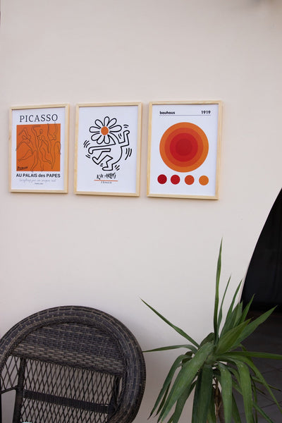 Orange Picasso Set – abstract boho wall art | طقم بيكاسو البرتقالي