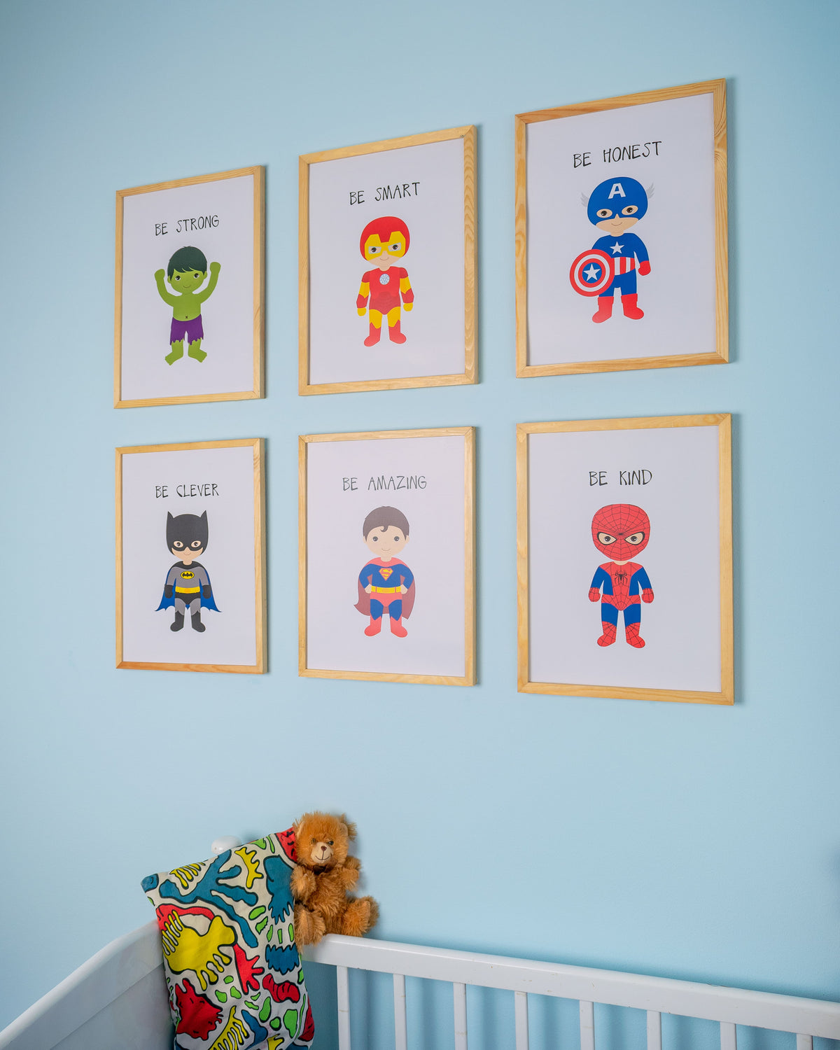 Nursery Set - The Super Hero Babies – nursery wall art, photo 2 | طقم غرفة الأطفال - الأبطال الخارقون الصغار