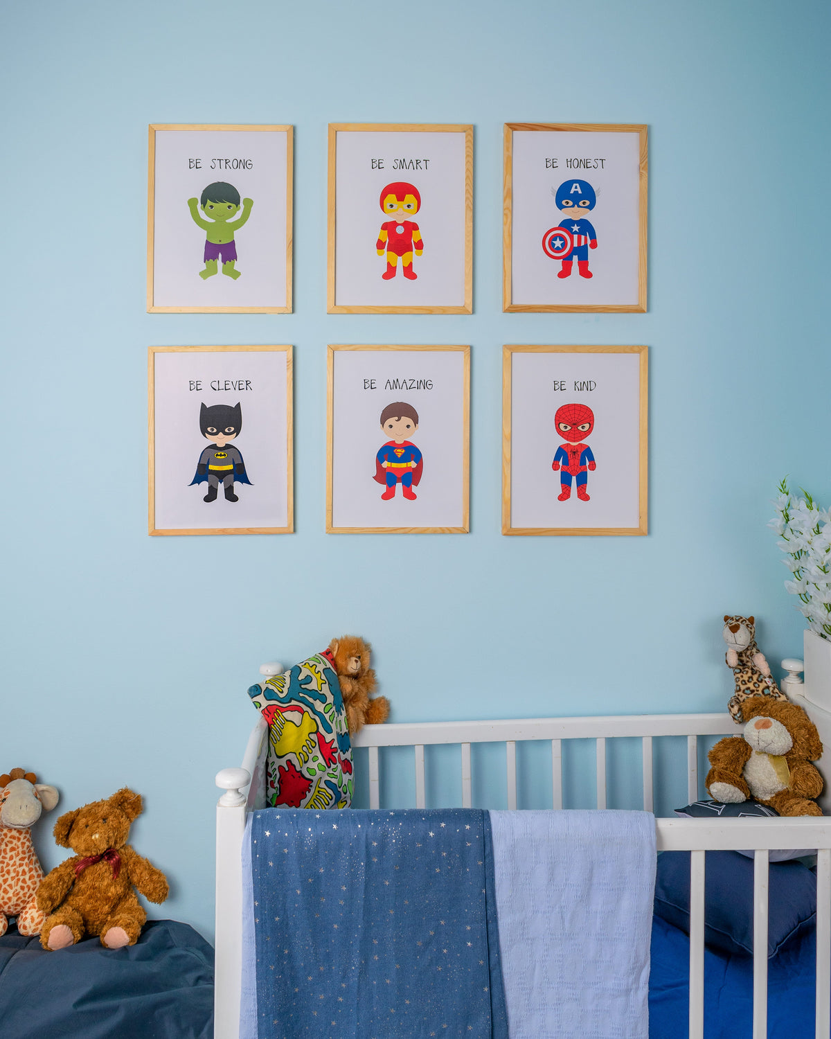 Nursery Set - The Super Hero Babies – nursery wall art | طقم غرفة الأطفال - الأبطال الخارقون الصغار