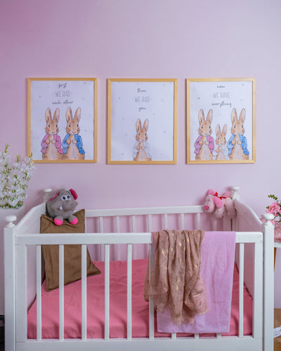 Nursery - The Bunny Family Frame – nursery wall art | طقم غرفة الأطفال - عائلة الأرانب
