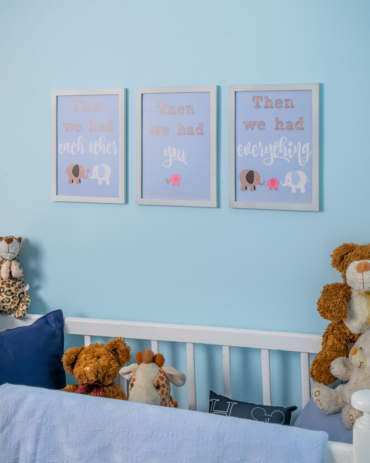 Nursery Set - The Elephant Family – nursery wall art, photo 3 | طقم غرفة الأطفال - عائلة الفيلة