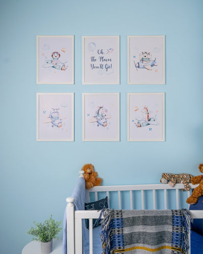 Nursery Set - The Places you will go – nursery wall art | طقم غرفة الأطفال - The Places You Will Go