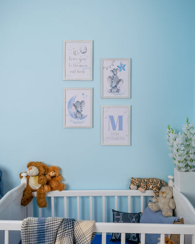 Nursery - The To the Moon and Back Frame – nursery wall art | طقم غرفة الأطفال - To the Moon and Back