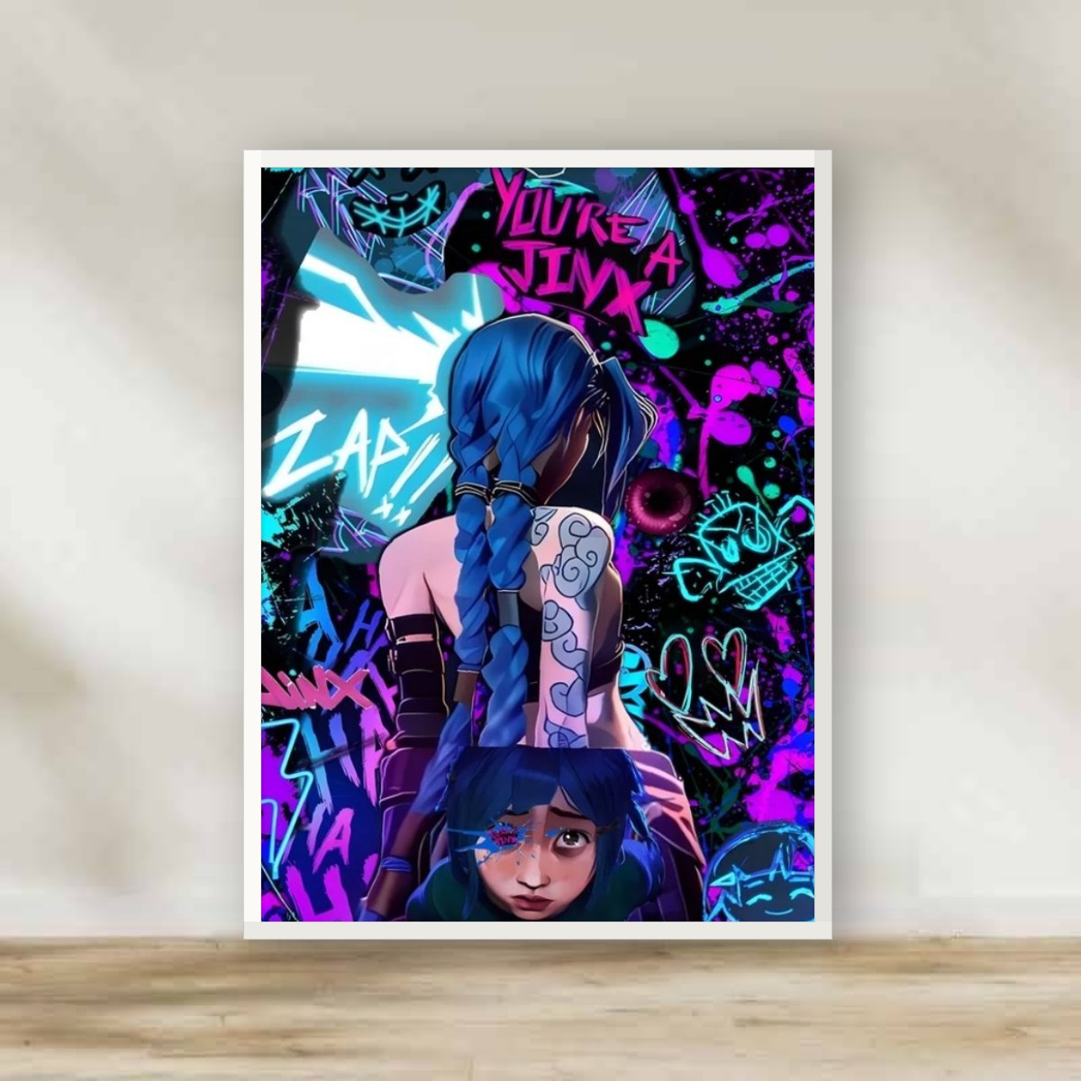 Arcane 1 White Frame – anime wall art | برواز أبيض أركين 1