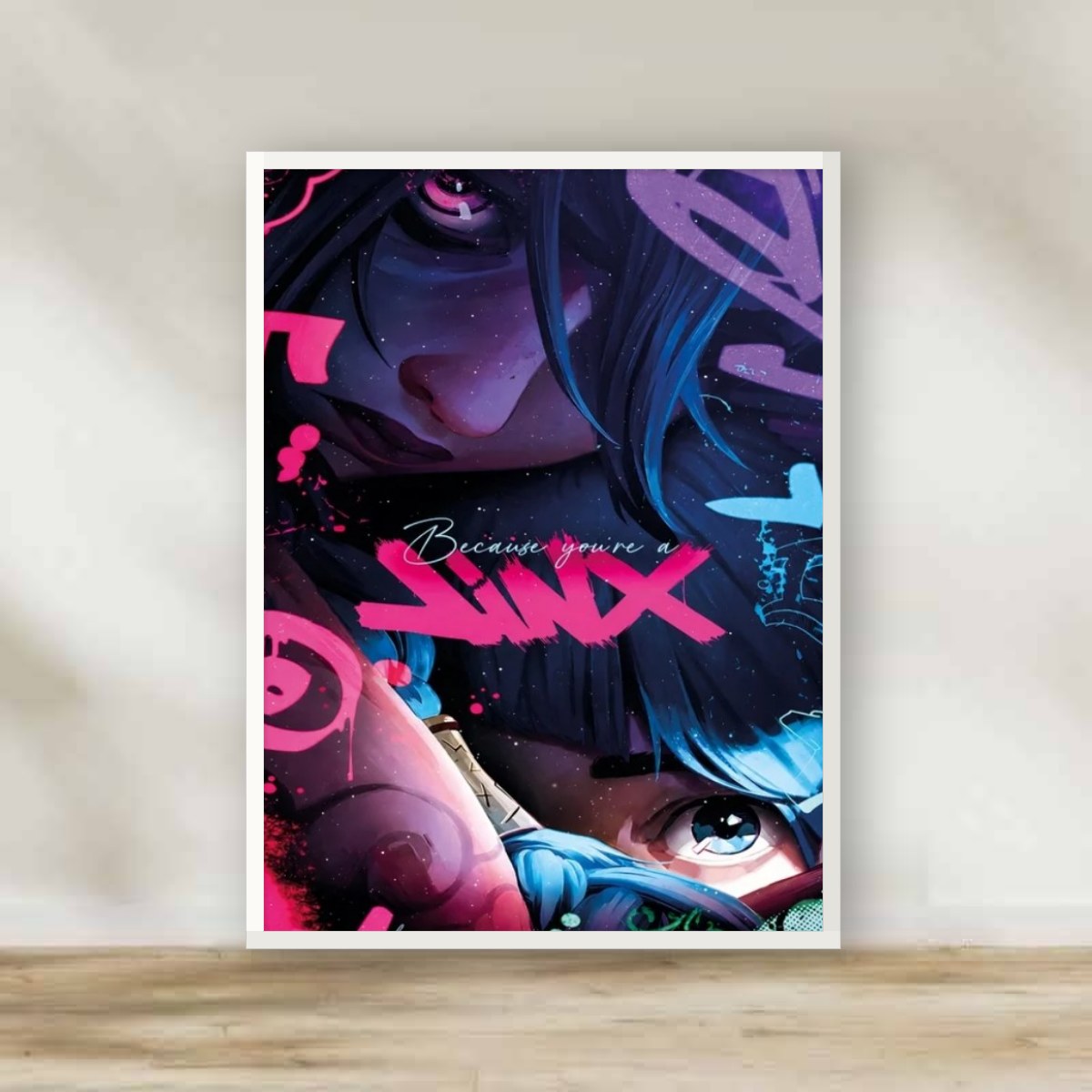 Arcane 2 White Frame – anime wall art | برواز أبيض أركين 2