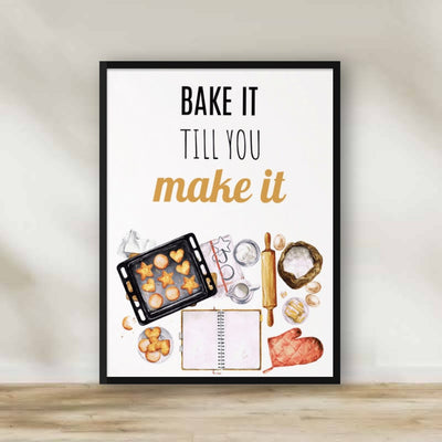 Bake It Till You Make It Frame 2.0 – kitchen wall art | برواز "Bake it Till You Make it"