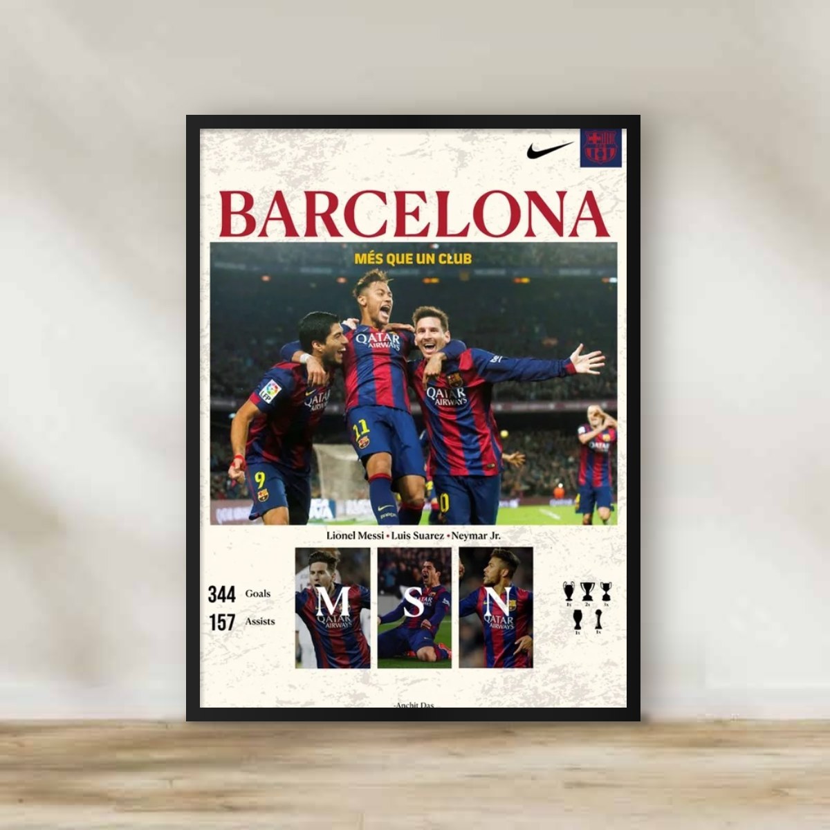 Barcelona Frame – football wall art | برواز برشلونة