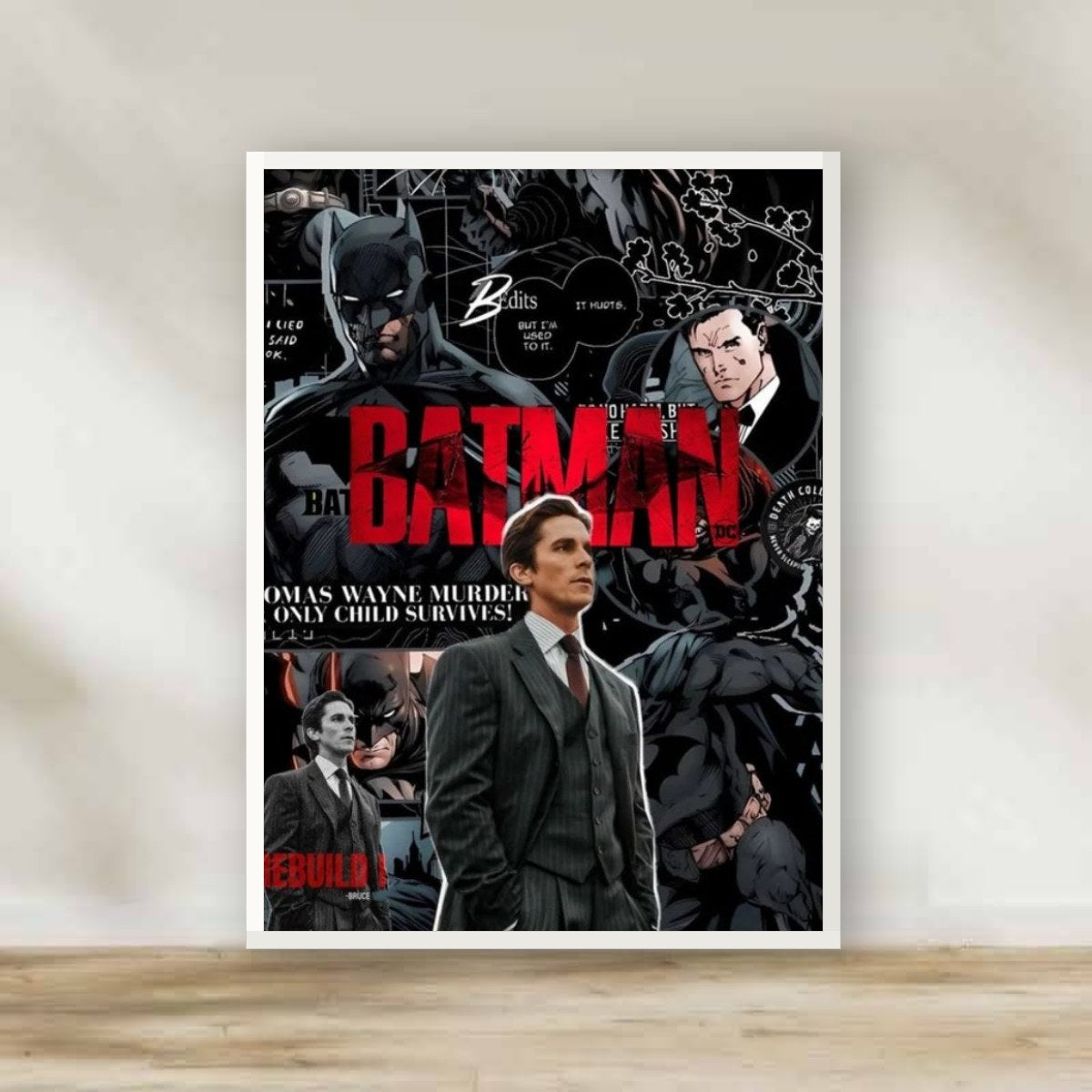 Batman 4 White Frame – movie poster wall art | برواز أبيض باتمان 4