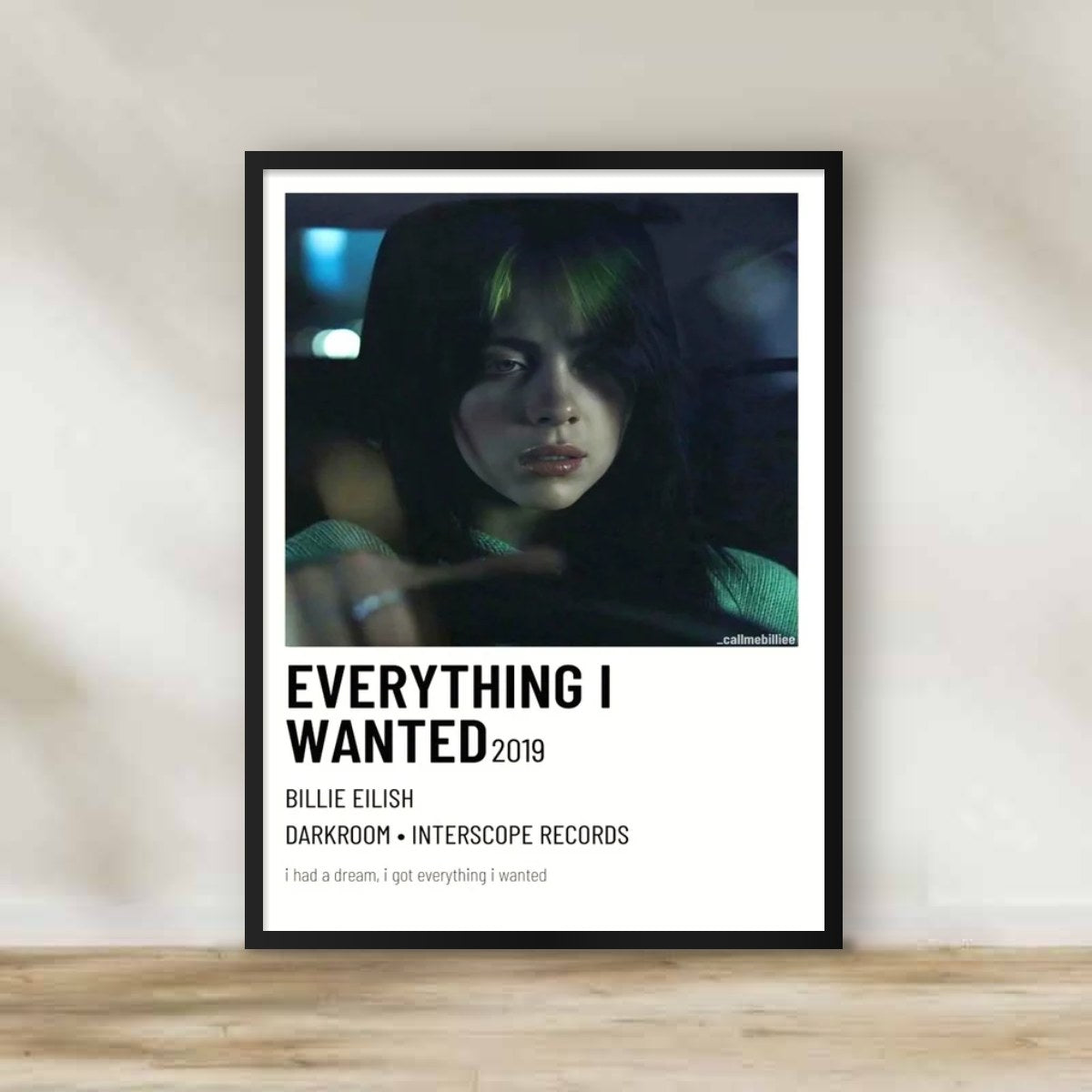 Billie Eilish 1 Frame – music wall art | برواز بيلي أيليش 1