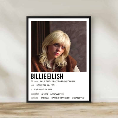 Billie Eilish 6 Frame – music wall art | برواز بيلي أيليش 6
