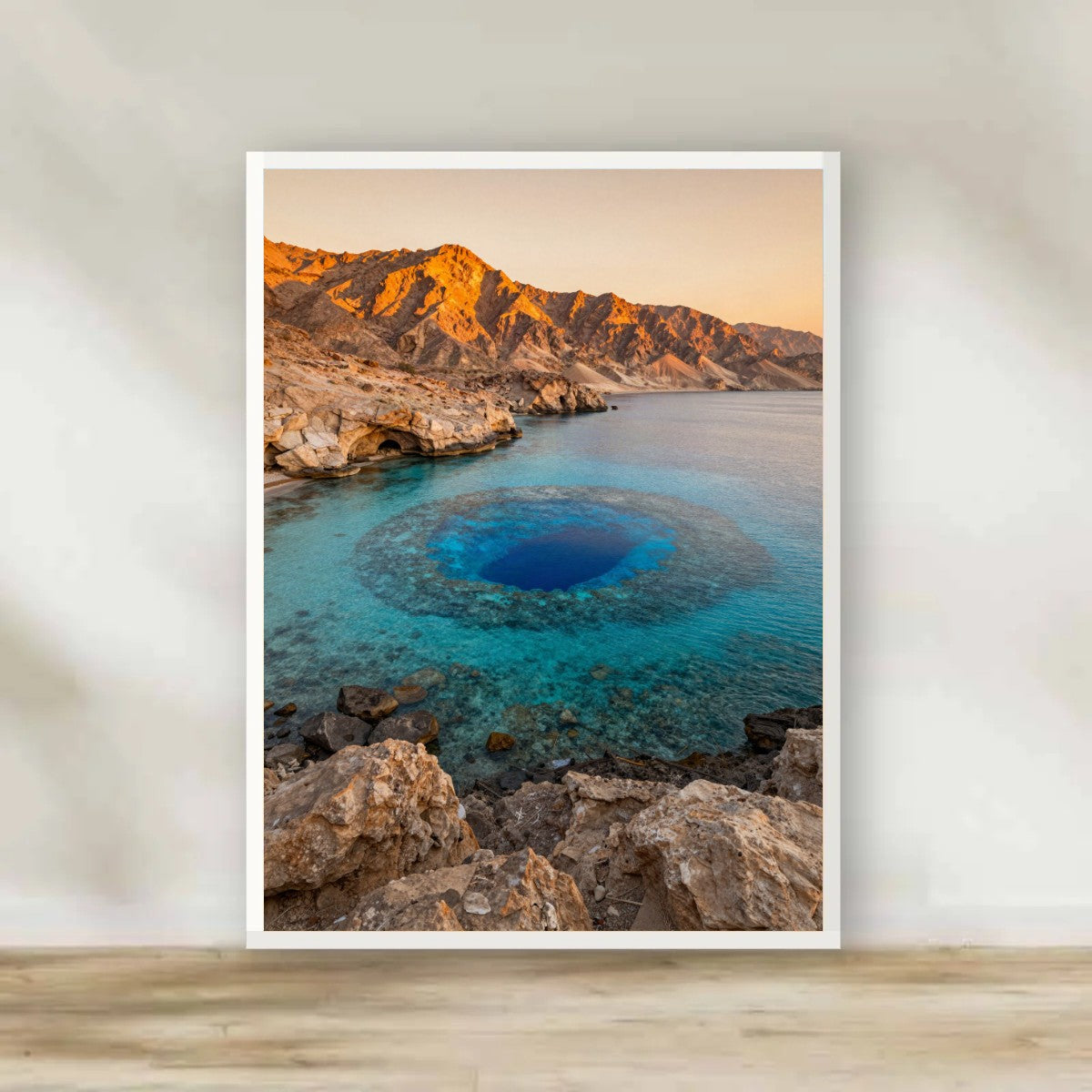 Blue Hole Dahab White Frame – Sinai & Red Sea photography wall art | برواز أبيض البلو هول - دهب