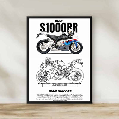 BMW 1 Frame – motorcycle wall art | برواز موتوسيكل BMW 1