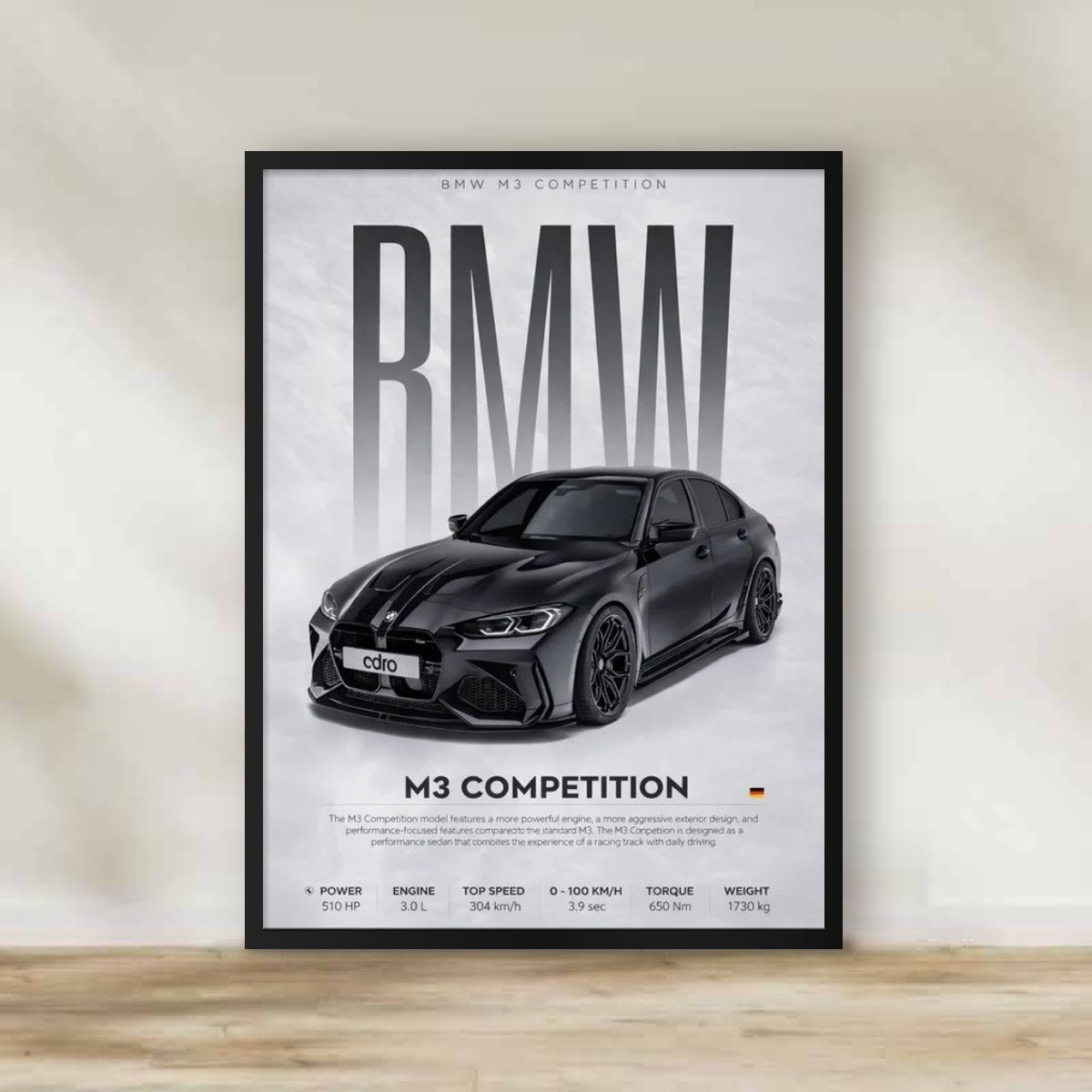 BMW Frame 3 – car wall art | برواز BMW 3