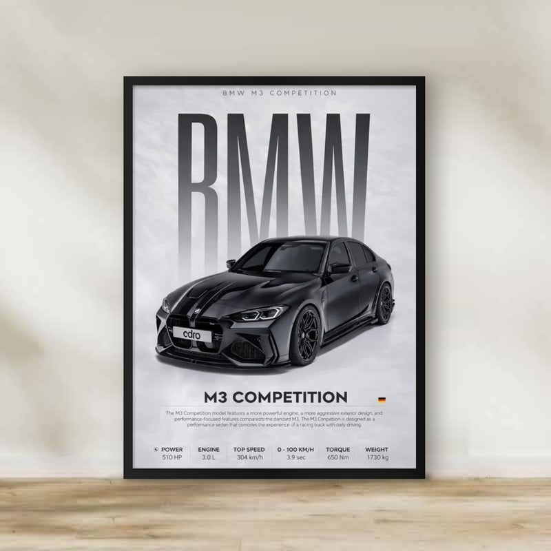 BMW Frame 3 – car wall art | برواز BMW 3