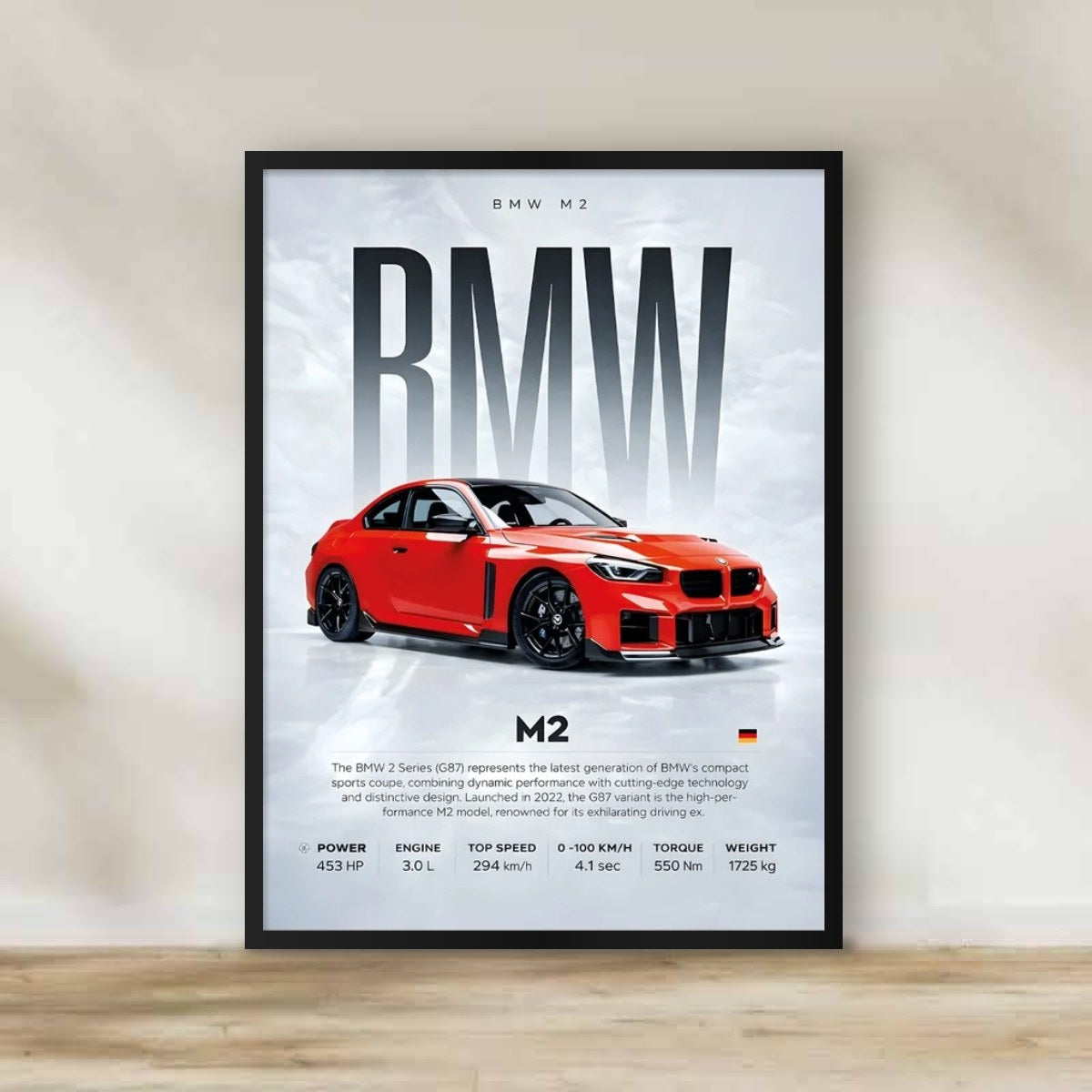 BMW Frame 8 – car wall art | برواز BMW 8