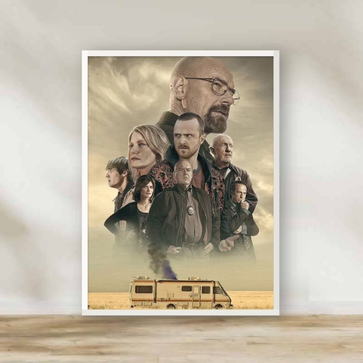 Breaking Bad 1 White Frame – movie poster wall art | برواز أبيض بريكنج باد 1