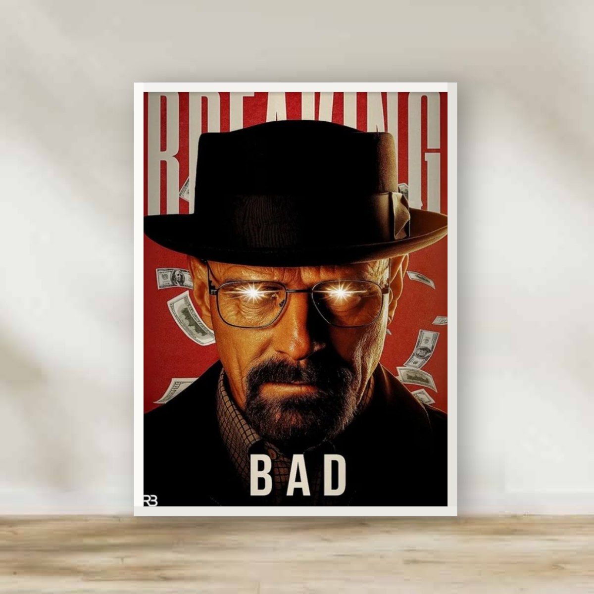 Breaking Bad 5 White Frame – movie poster wall art | برواز أبيض بريكنج باد 5
