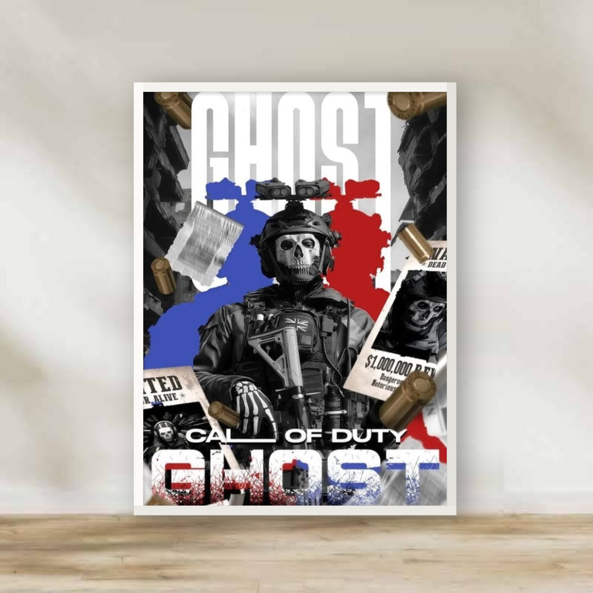 Call of Duty 2 White Frame – gaming wall art | برواز أبيض كول أوف ديوتي 2
