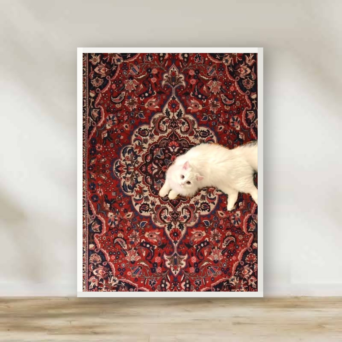 Heritage Carpet White Frame – Islamic calligraphy wall art | برواز أبيض سجادة تراثية
