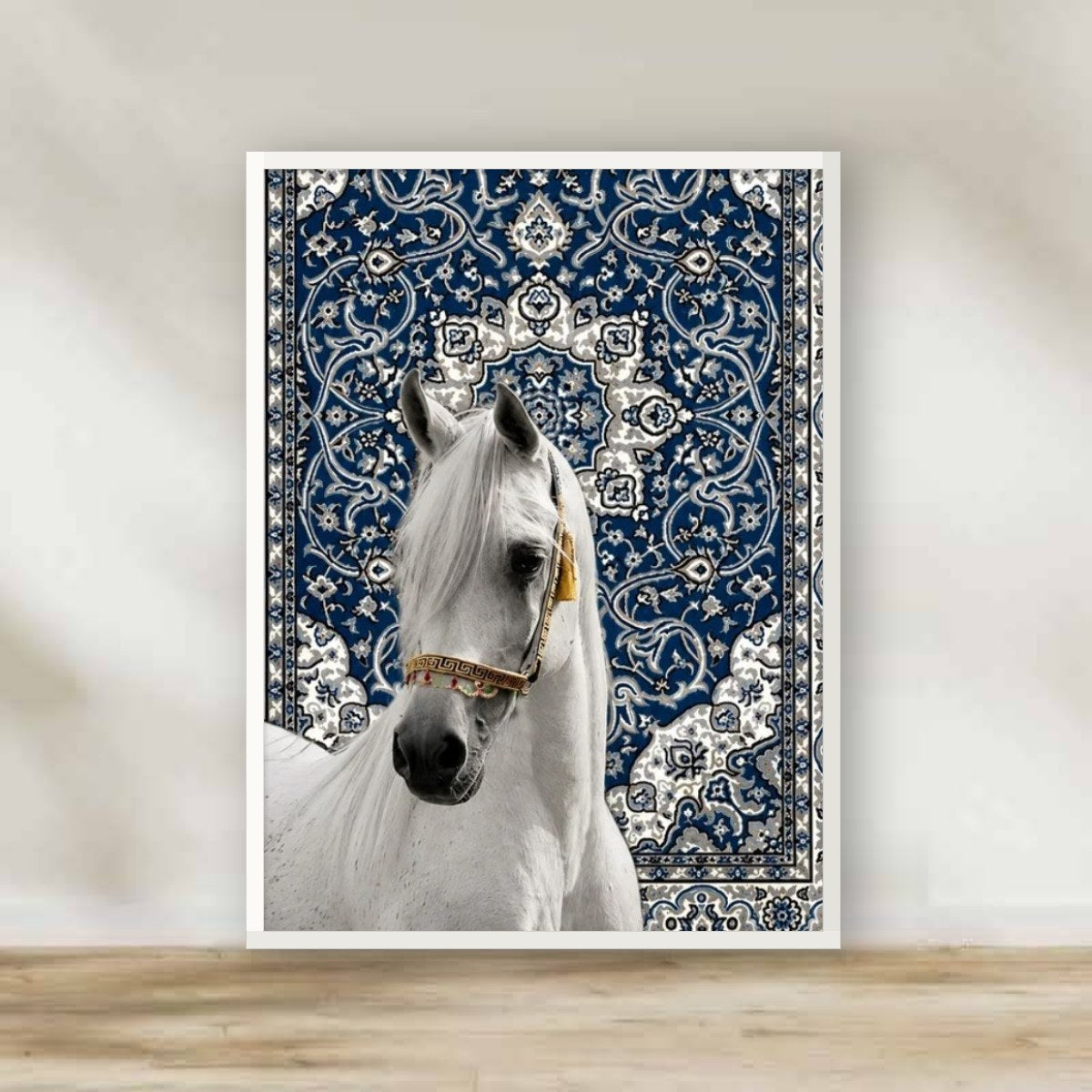 Carpet 4 White Frame – Islamic calligraphy wall art | برواز أبيض سجادة تراثية 4