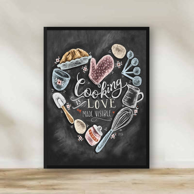 Cooking with Love V2 Frame – kitchen wall art | برواز "Cooking with Love" V2
