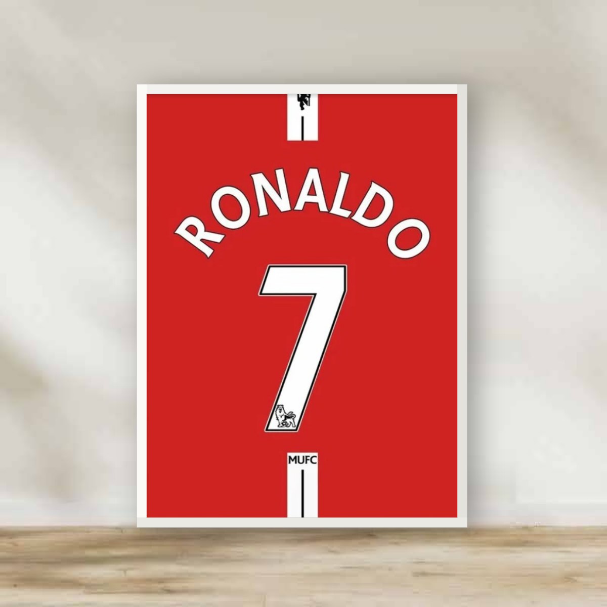 Cristiano Ronaldo 8 White Frame – football wall art | برواز أبيض كريستيانو رونالدو 8
