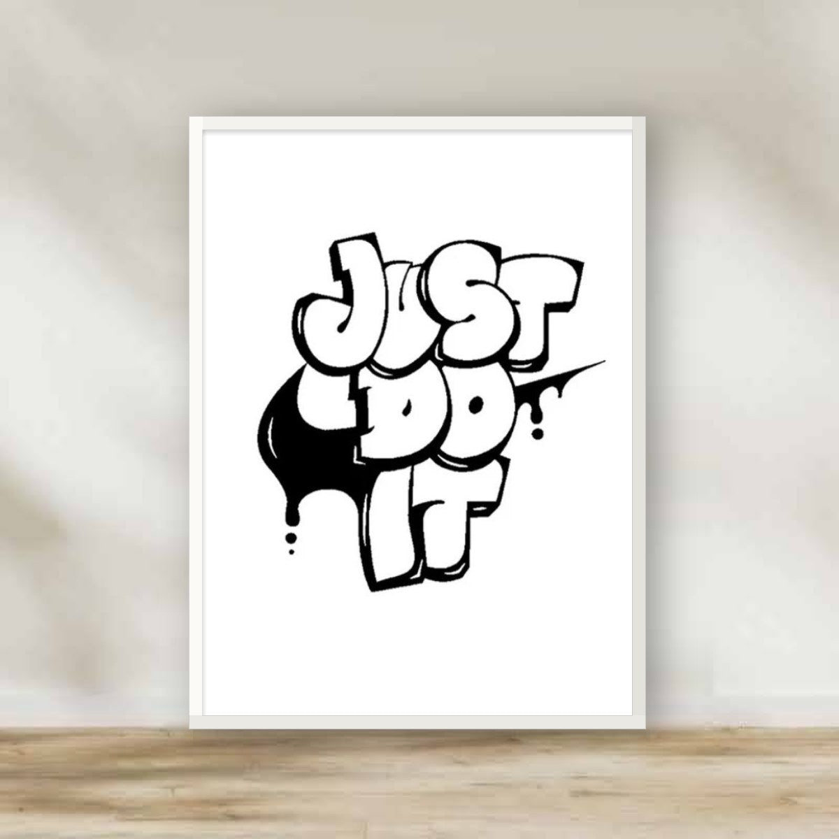 Fancy Frame 1 – black and white wall art | برواز أبيض أبيض وأسود 1 (white frame)