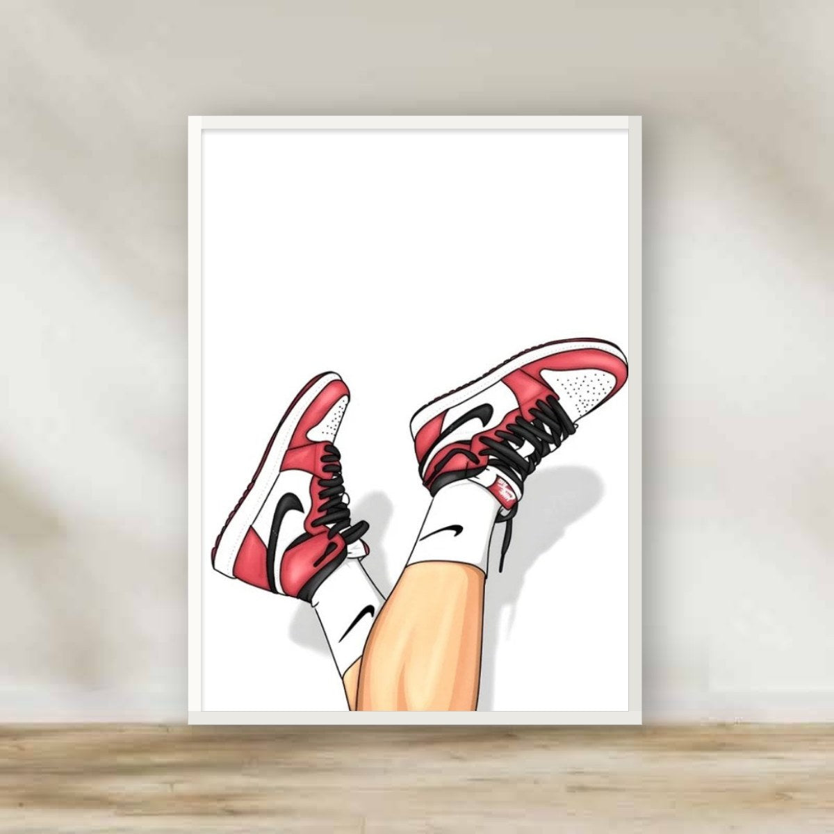Fancy Frame 12 – black and white wall art | برواز أبيض أبيض وأسود 12 (white frame)