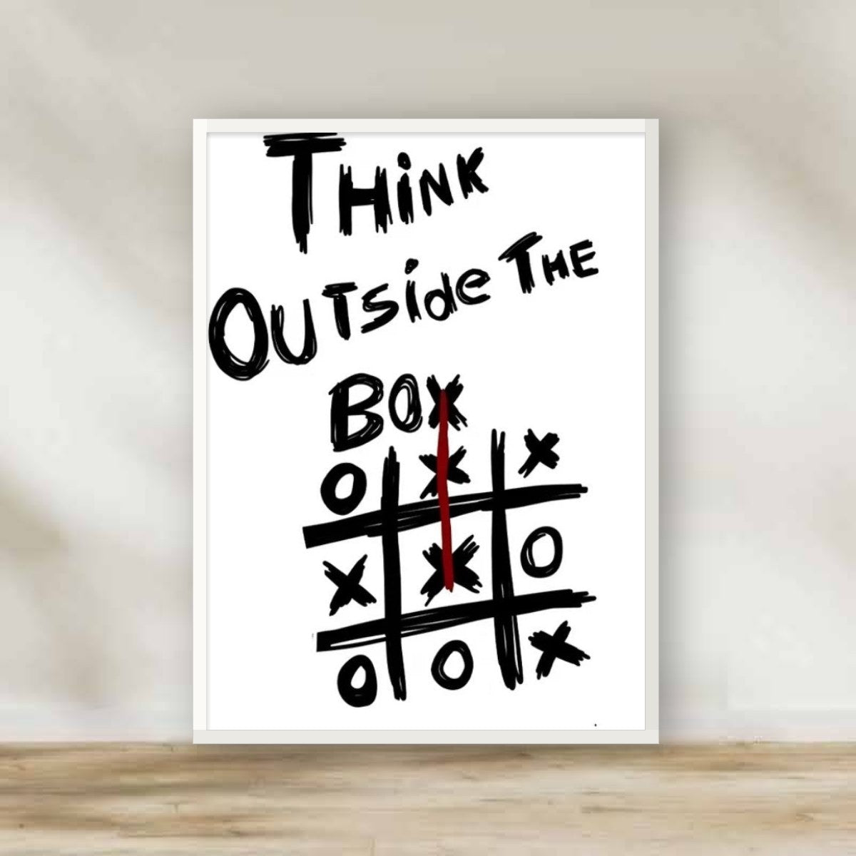 Fancy Frame 7 – black and white wall art | برواز أبيض أبيض وأسود 7 (white frame)
