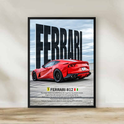 Ferrari Frame – car wall art | برواز فيراري