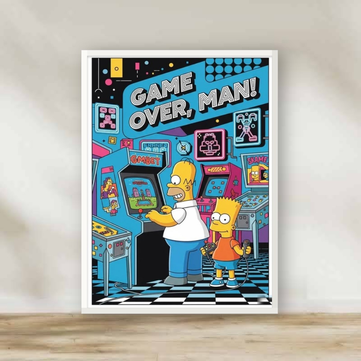 Gaming White Frame – gaming wall art | برواز أبيض ألعاب