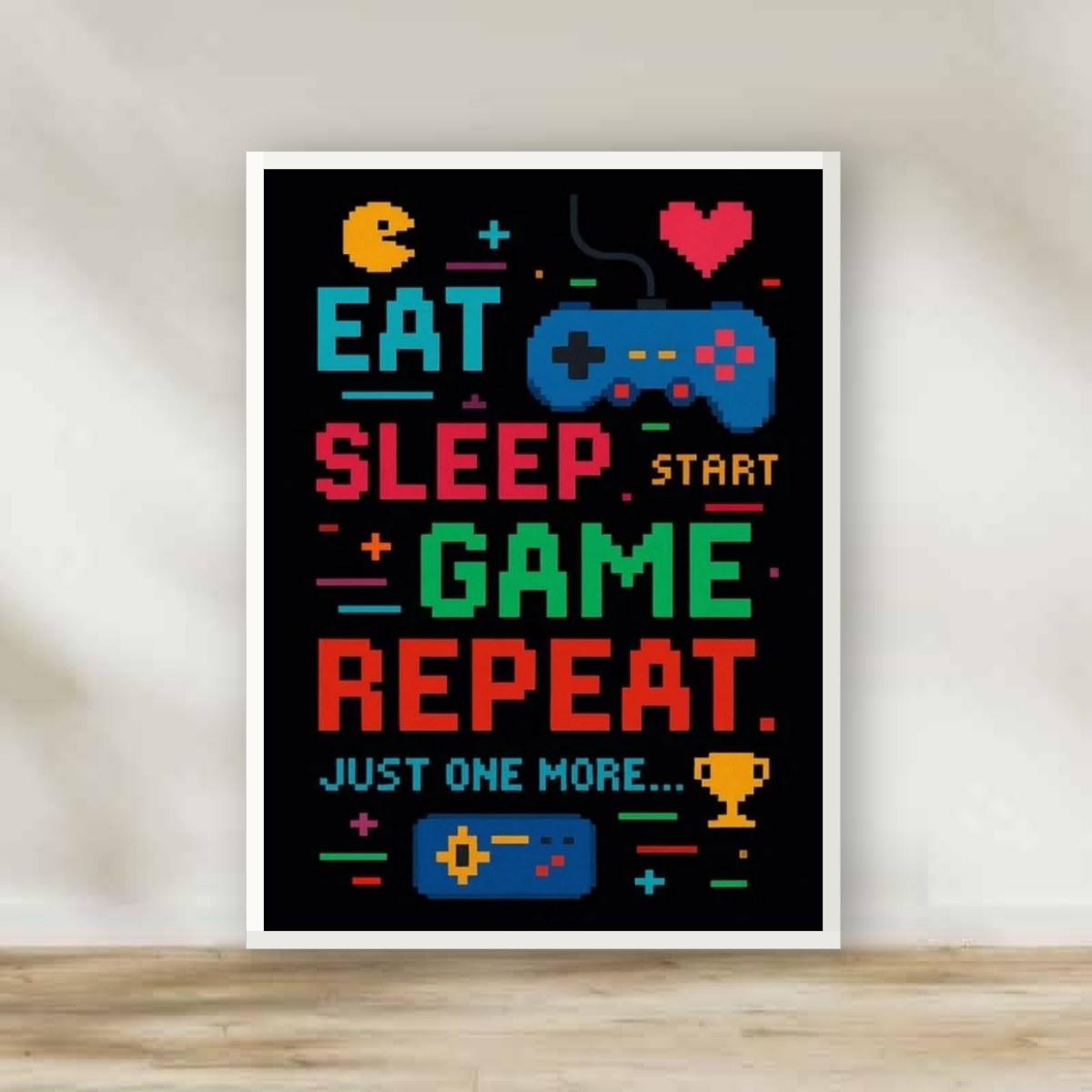 Games 1 White Frame – gaming wall art | برواز أبيض ألعاب 1
