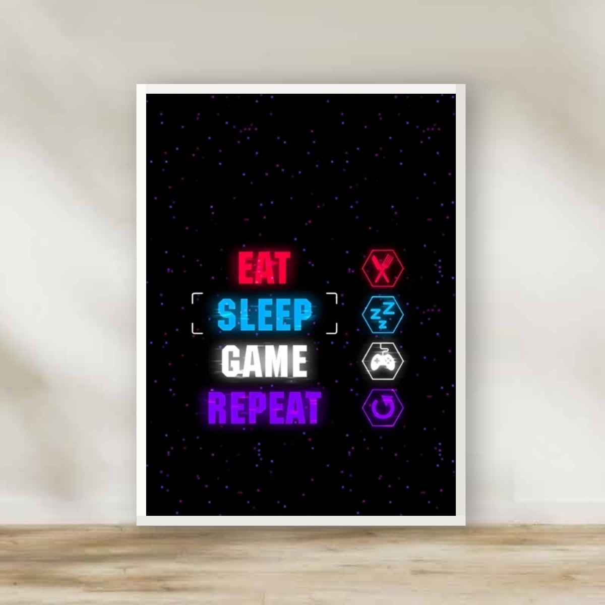 Games 2 White Frame – gaming wall art | برواز أبيض ألعاب 2