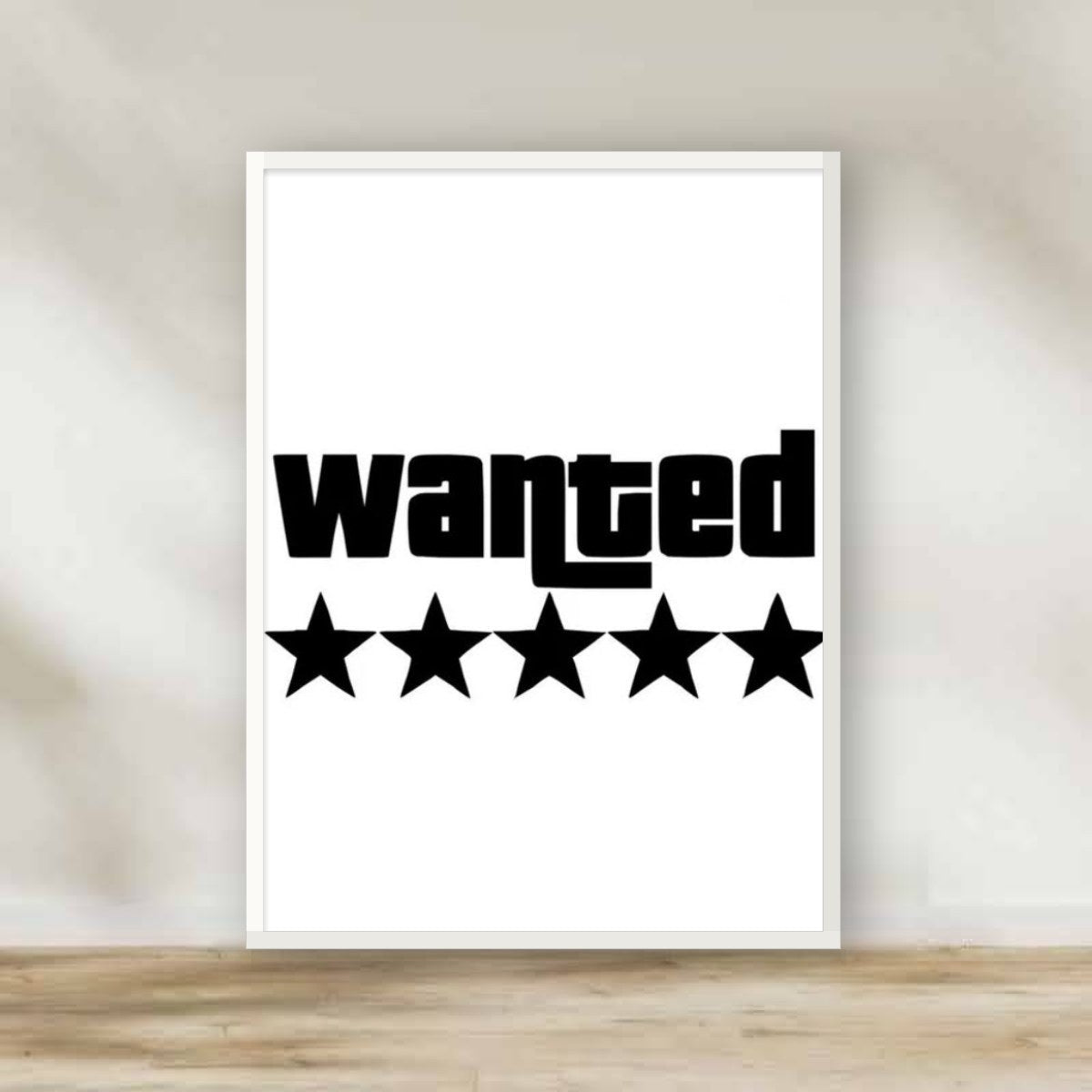 GTA White Frame – gaming wall art | برواز أبيض GTA