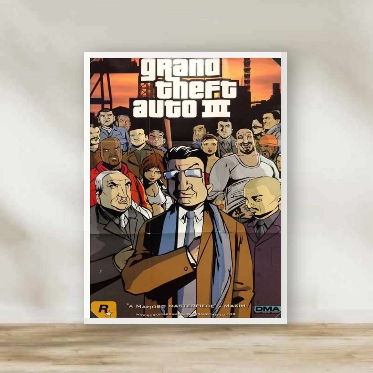 GTA 2 White Frame – gaming wall art | برواز أبيض GTA 2