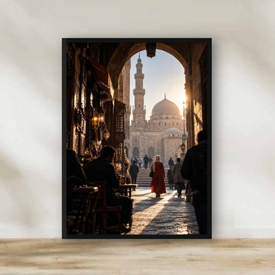 Islamic Cairo Archway Frame – Islamic architecture photography wall art | برواز حارة القاهرة التاريخية