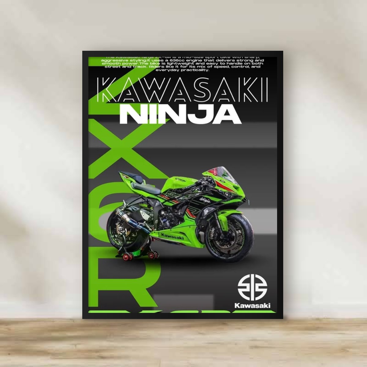 Kawasaki 3 Frame – motorcycle wall art | برواز موتوسيكل كاواساكي 3