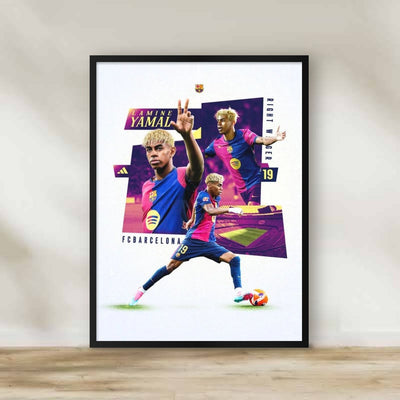 lamine Yamal 3 Frame – football wall art | برواز لامين يامال 3
