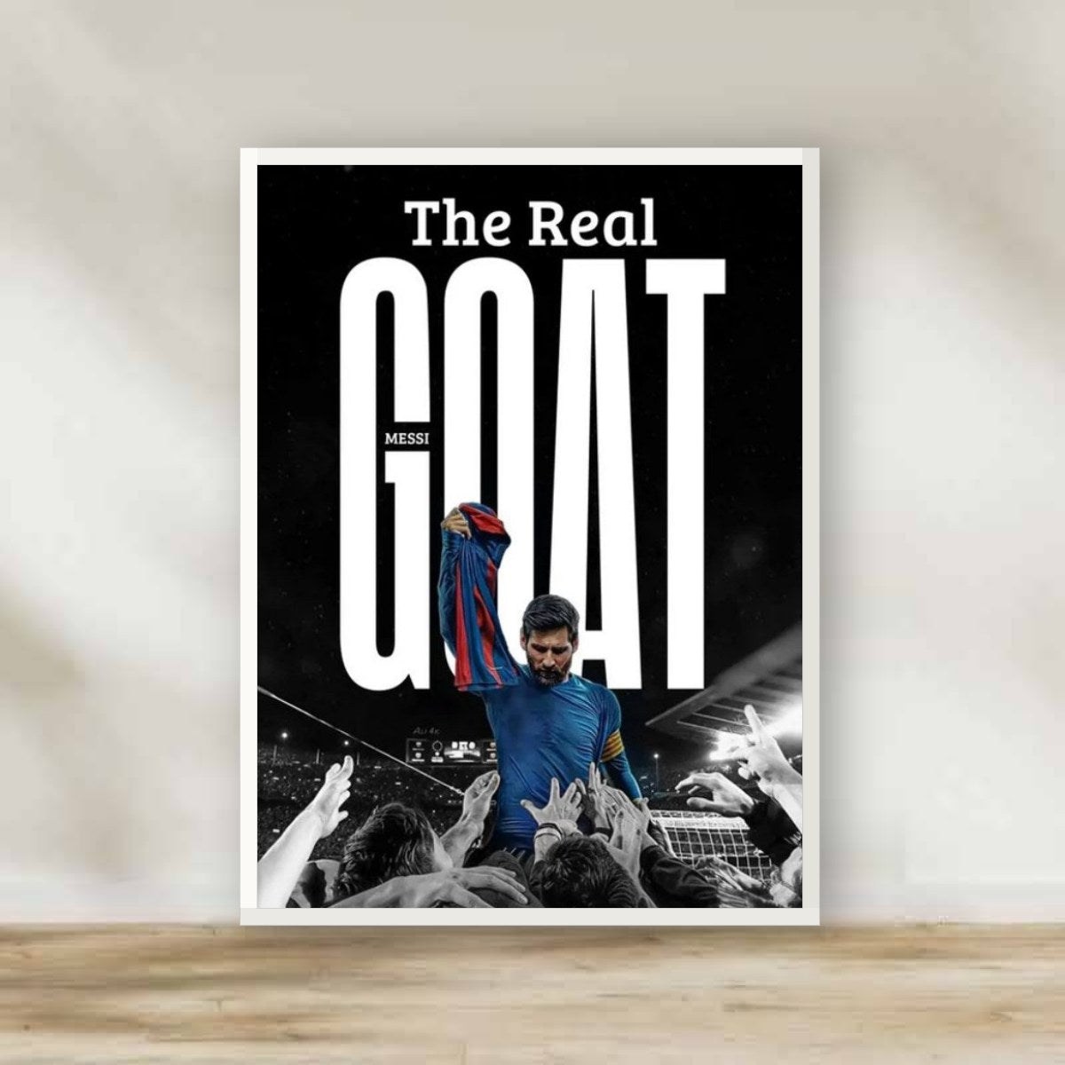 Lionel Messi White Frame – football wall art | برواز أبيض ليونيل ميسي