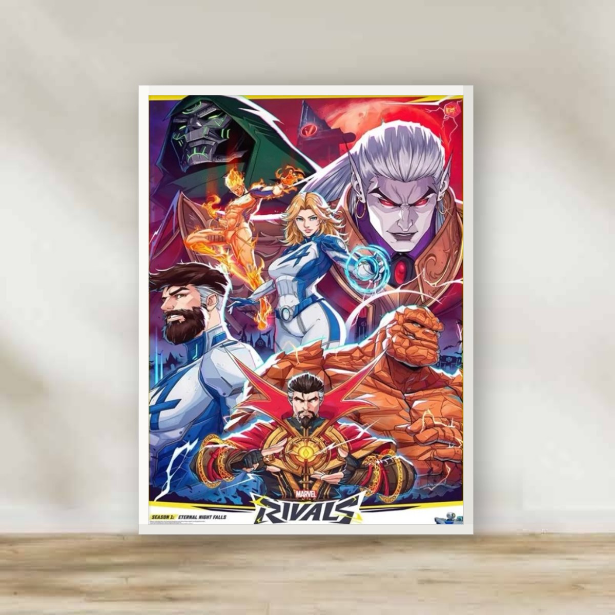 Marvel Rivals White Frame – gaming wall art | برواز أبيض مارفل رايفلز